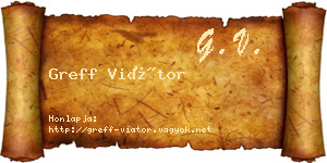 Greff Viátor névjegykártya